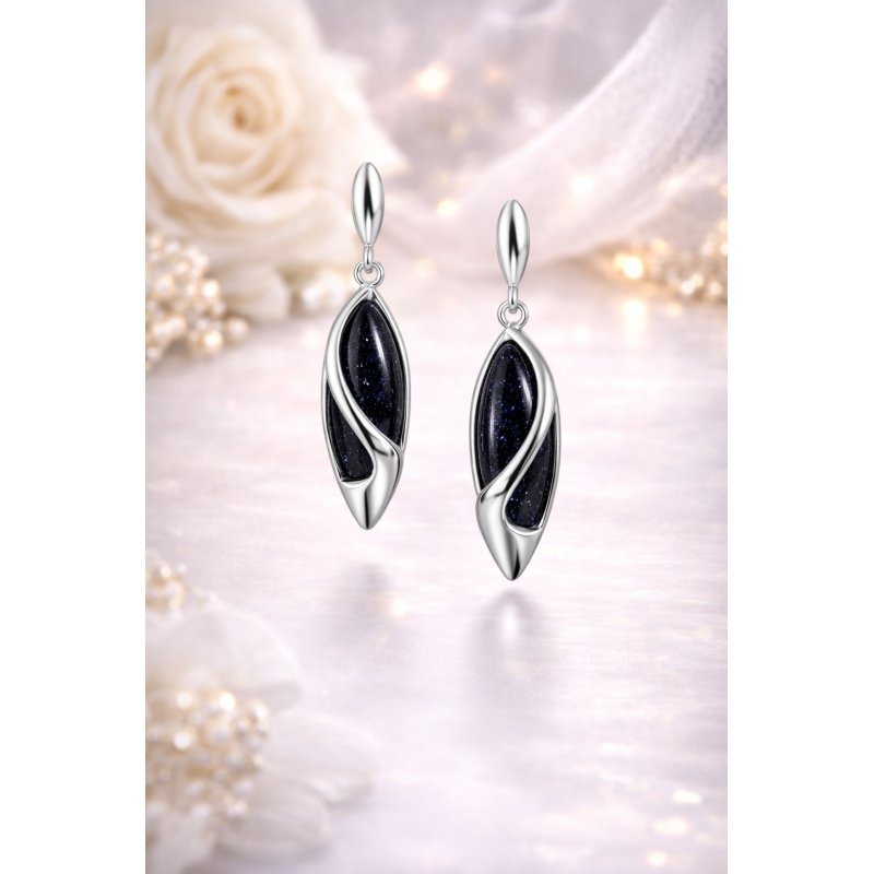 Piękne kolczyki srebrne noc Kairu kolczyki sztyfty wkrętki srebro próba 925