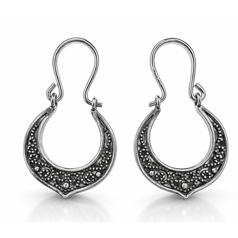 Kolczyki srebrne wiszące ażurowe filigran srebro próba 925 oryginalne