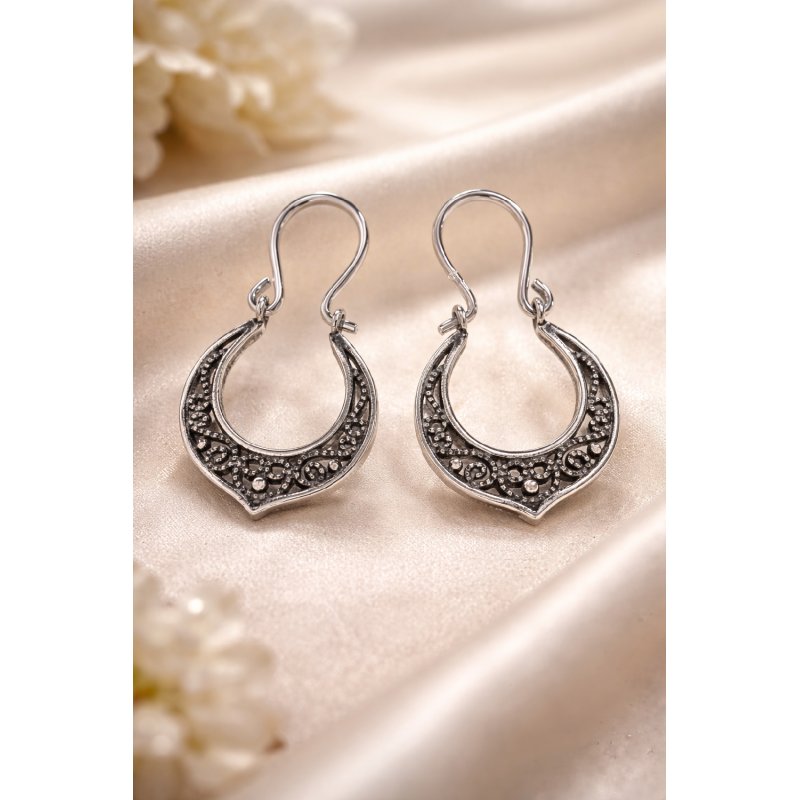 Kolczyki srebrne wiszące ażurowe filigran srebro próba 925 oryginalne