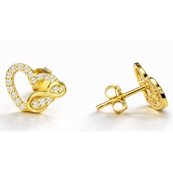 Srebrne kolczyki damskie wkrętki sztyfty srebro 925 pozłacane oryginalne