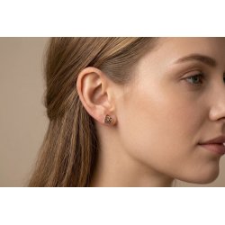 Kolczyki srebrne damskie wkrętki sztyfty serca czarne srebro 925 pozłacane