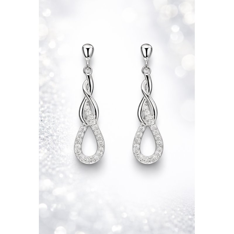 Piękne kolczyki srebrne wiszące srebro próba 925 kolczyki wkrętki sztyfty