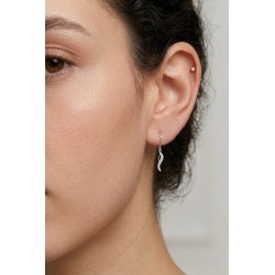 Srebrne kolczyki angielskie z cyrkoniami  wiszące srebro próba 925 rodowane