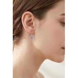 Kolczyki srebrne kwiatki rodowane kolczyki srebro próba 925 wiszące