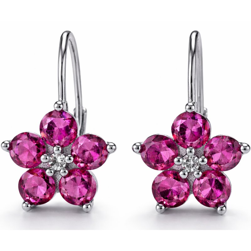 Kolczyki srebrne sztyfty dla dziewczynki kolczyki wkrętki kwiatki rodowane