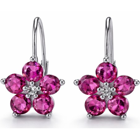 Kolczyki srebrne sztyfty dla dziewczynki kolczyki wkrętki kwiatki rodowane