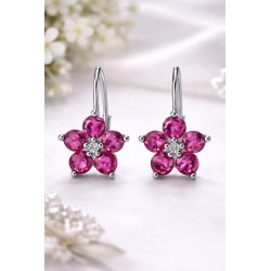 Kolczyki srebrne sztyfty dla dziewczynki kolczyki wkrętki kwiatki rodowane