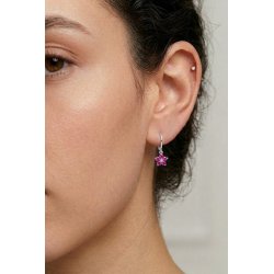 Kolczyki srebrne sztyfty dla dziewczynki kolczyki wkrętki kwiatki rodowane