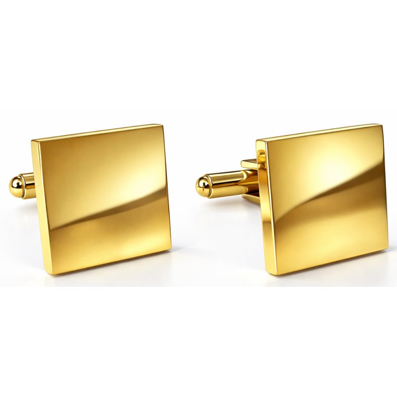 Spinki do mankietów koszuli stal szlachetna 316L pozłacane