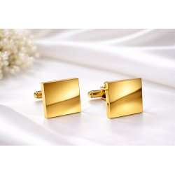Spinki do mankietów koszuli stal szlachetna 316L pozłacane