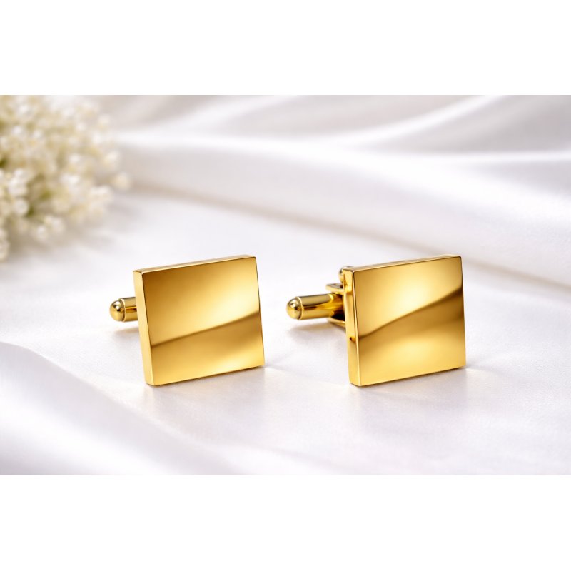 Spinki do mankietów koszuli stal szlachetna 316L pozłacane