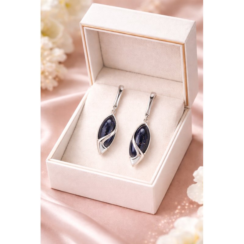 Długie kolczyki srebrne noc kairu wiszące kolczyki srebro 925 angielskie