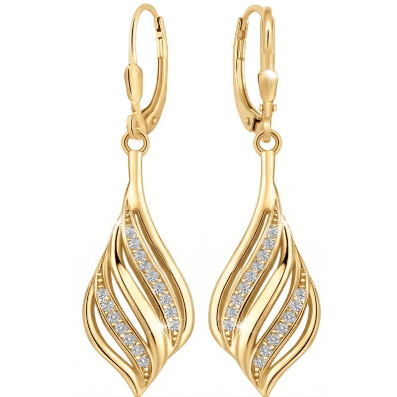 Srebrne kolczyki wiszące kolczyki srebro próba 925 pozłacane oryginalne