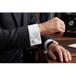 Srebrne spinki do mankietów koszuli stal szlachetna 316L