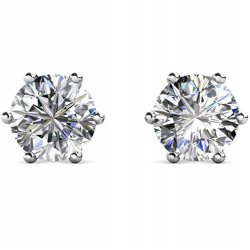 Srebrne kolczyki eleganckie z cyrkonią sztyft stal szlachetna 316L