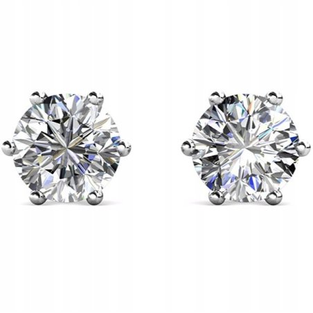 Srebrne kolczyki eleganckie z cyrkonią sztyft stal szlachetna 316L