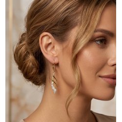 Srebrne kolczyki wiszące długie kolczyki damskie srebro próba 925 pozłacane