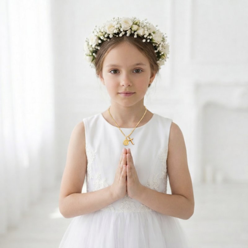 Naszyjnik srebrny krzyżyk medalik srebro 925 pozłacane