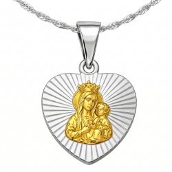 Naszyjnik srebrny łańcuszek dla dziewczynki medalik na komunię srebro 925