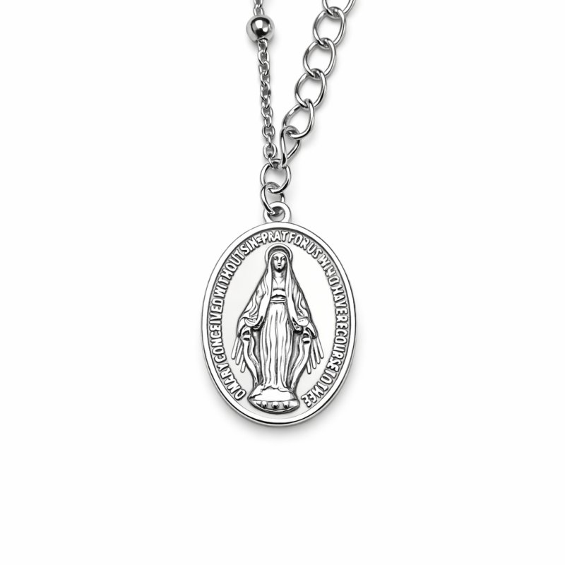 Srebrna bransoletka na rękę rodowana z krzyżykiem i medalikiem srebro 925