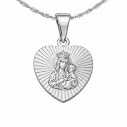 Naszyjnik srebrny medalik na komunię dla dziewczynki singapur łańcuszek 925