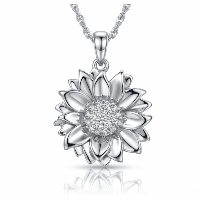Srebrny Naszyjnik Kwiat słonecznik srebro 925