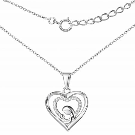 Naszyjnik srebrny łańcuszek medalik na komunię