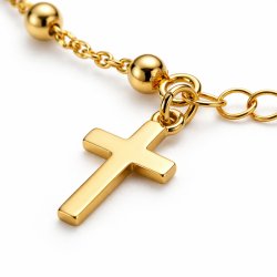 Bransoletka srebrna na rękę różaniec srebro 925 pozłacane na komunię chrzest