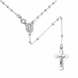Naszyjnik srebrny damski różaniec łańcuszek z zawieszką krzyżyk srebro 925