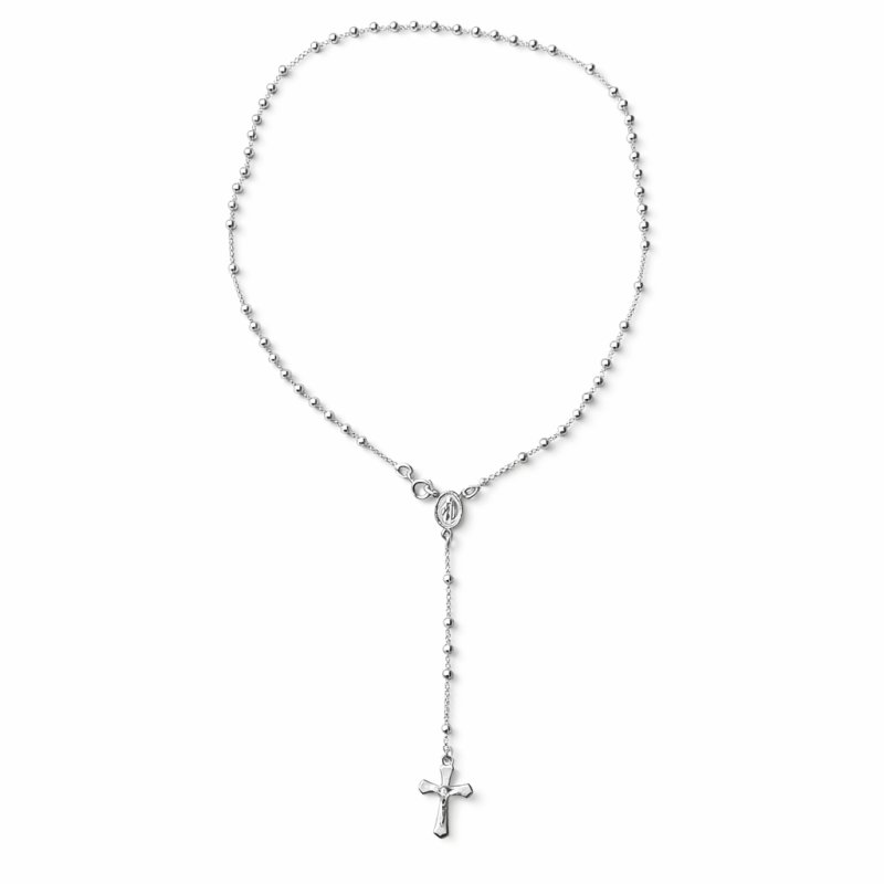 Naszyjnik srebrny damski różaniec łańcuszek z zawieszką krzyżyk srebro 925