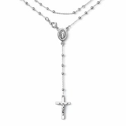 Naszyjnik srebrny damski różaniec łańcuszek z zawieszką krzyżyk srebro 925