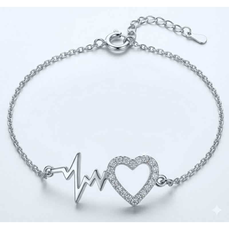 Bransoletka srebrna 925 linia życia na kostkę stopę nogę