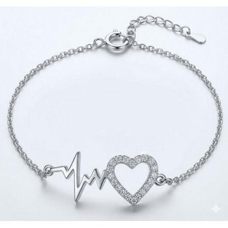 Bransoletka srebrna damska bransoletka celebrytka linia życia srebro 925