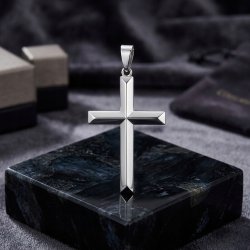 Srebrny męski duży krzyż krzyżyk wisiorek zawieszka srebro próba 925