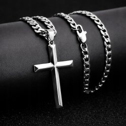 Srebrny męski duży krzyż krzyżyk wisiorek zawieszka srebro próba 925