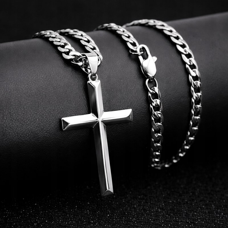 Srebrny męski duży krzyż krzyżyk wisiorek zawieszka srebro próba 925