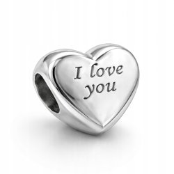 Charms srebrny zawieszka serce miłość beads srebro próba 925