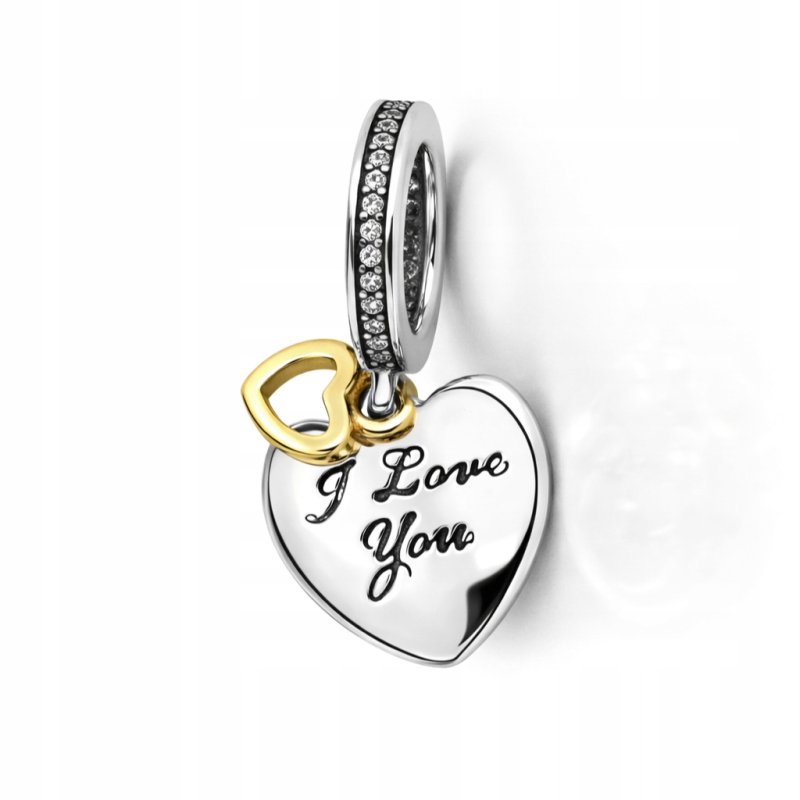 Charms wiszący srebrny zawieszka serce miłość beads srebro próba 925