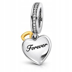 Charms wiszący srebrny zawieszka serce miłość beads srebro próba 925