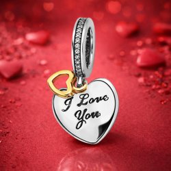 Charms wiszący srebrny zawieszka serce miłość beads srebro próba 925