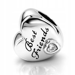 Charms zawieszka serce best friends beads srebro próba 925 dla przyjaciółek