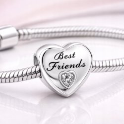 Charms zawieszka serce best friends beads srebro próba 925 dla przyjaciółek