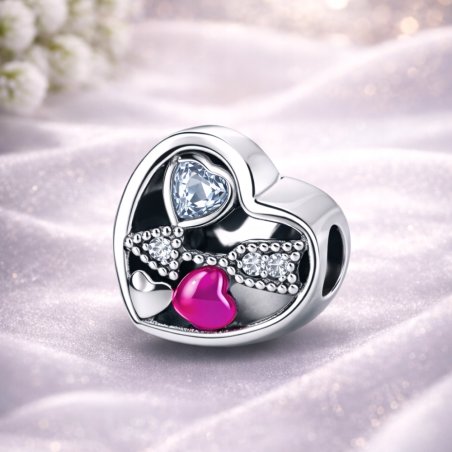 Charms zawieszka serce strzała amora koralik beads srebro próba 925