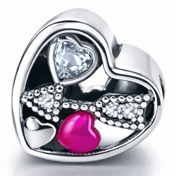 Charms zawieszka serce strzała amora koralik beads srebro próba 925