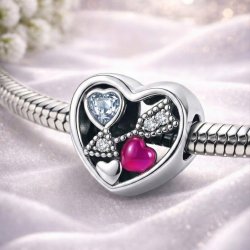 Charms zawieszka serce strzała amora koralik beads srebro próba 925