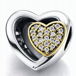 Charms srebrny zawieszka serce serduszko koralik beads srebro próba 925