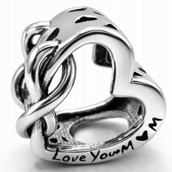 Charms zawieszka serce nieskończoność love mama koralik beads srebro 925
