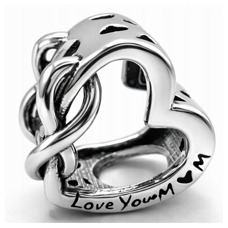 Charms zawieszka serce nieskończoność love mama koralik beads srebro 925