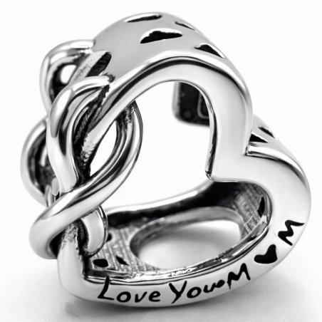 Charms zawieszka serce nieskończoność love mama koralik beads srebro 925