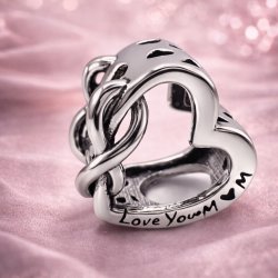 Charms zawieszka serce nieskończoność love mama koralik beads srebro 925